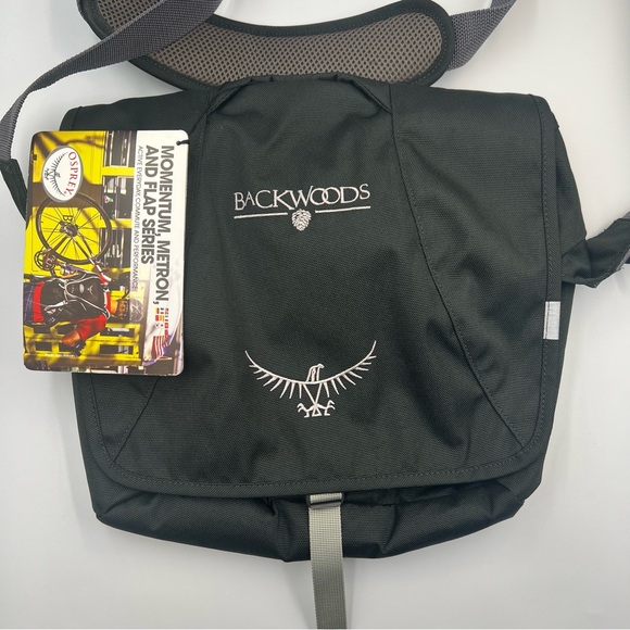 NWT Osprey Backwoods Flap Mini SMU Messenger Bag Black Crossbody Travel Unisex - Picture 2 of 13